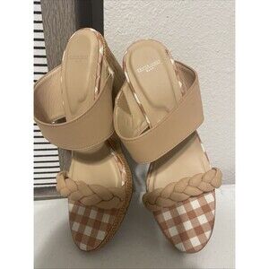 Draper James Rsvp Women's Charlotte Wedge Slip On Dress Sandals Tan Size:9 112U